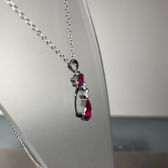 NEW Silver and Cubic Zirconia CZ Kitty Cat Necklace - Picture 7 of 7